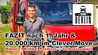 Fazit nach 20.000 km und 1 Jahr Nutzung | Clever Van Move 600 Kastenwagen | Mängel & viel Positives