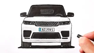 How to draw a Range Rover car in stages