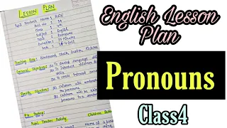 English Lesson Plan for Jbt/D.el.ed-- Pronouns -- Class4 || Lesson Plan 5 || An aspirant !