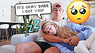 CRYING Then FALLING ASLEEP IN MY HUSBANDS ARMS! * CUTEST REACTION *