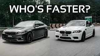 FULLY MODIFIED BMW 523i vs STOCK 520d (CRAZY DRIVE)