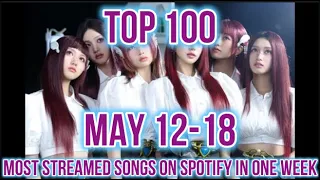 TOP 100 MOST STREAMED SONGS ON SPOTIFY IN ONE WEEK (MAY 12-18)