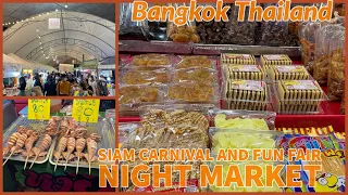 Siam Carnival Fun Fair Night Market 2022 , Rama VIII  Bridge , Bangkok Thailand