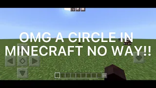 Circle In Vanilla Minecraft (no commands no mods!!)