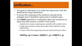 Unification in predicate logic