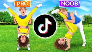 ACROBACIAS IMPOSSÍVEIS | Prós X Novatos || Truques do TIKTOK – só 1% consegue, por 123 GO! CHALLENGE