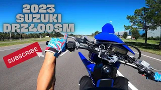 2023 SUZUKI DRZ400sm FIRST RIDE!!!! **E&W MOTOVLOGS** #bikelife #drz400sm #wheelie #supermoto