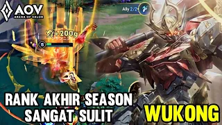 AOV : WUKONG GAMEPLAY | RANK AT THE END OF THE SEASON IS VERY DIFFICULT - ARENA OF VALOR