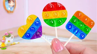 Candy Pop it Trend! Amazing Miniature Rainbow Lollipop Candy Decorating 🍭Mini Cakes Making