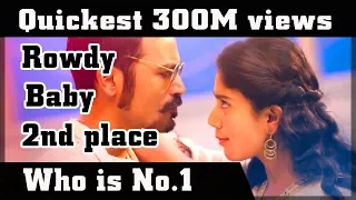 Quickest 300M views indian song record | Rowdy Baby | Dhanush | Yuvan shankar raja