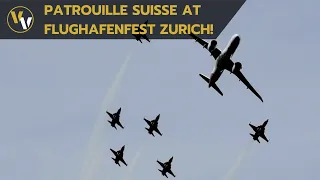 Patrouille Suisse Air Show at Zurich Airport Flughafenfest - with Helvetic Embraer 190-E2!