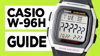 #CASIO W-96H (Module 3239) - How to Set the Time, Date, Alarm, use the Stopwatch and Dual Time!