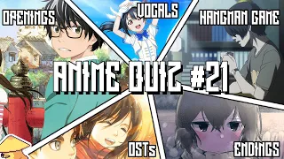 Anime Quiz #21 - Openings, Endings, OSTs, Vocals and Hangman