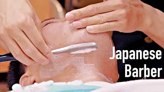 🇯🇵 Straight razor face shaving by an Japanese Young barber / No Talking / ASMR 🇯🇵