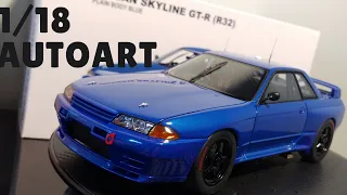 AUTOart 1/18 Nissan Skyline R32 GT-R Bathurst Plain Blue Version Review (Bought for $8 !!?!?)