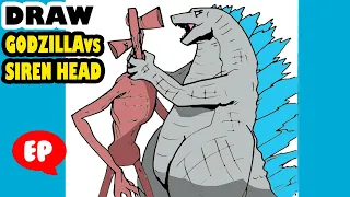 How to Draw GODZILLA vs SIREN HEAD