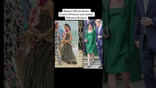 Moment When Meg Broke Royal Protocol In Fashion #meghan