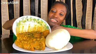 ASMR MUKBANG OGBONO & OKRO SOUP WITH FUFU | NIGERIAN AFRICAN FOOD | EATING SHOW