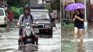Heavy Rain Causes Flooded Roads In Northern Thailand