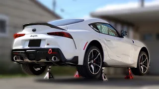 How to Properly jack the Toyota Supra and put it on jack Stands