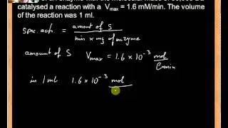 specific activity and turnover