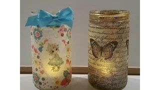 Napkin Crafting - Luminary / Vase