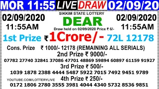 Lottery Sambad Live result 11:55am 02.09.20 DearMorning Sikkim State #Lotterylive #2tariker #today