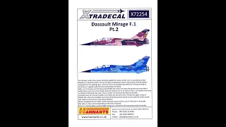 Xtradecal 1:72 Dassault Mirage F.1 Pt.2 X72254 Decal Set Video Review