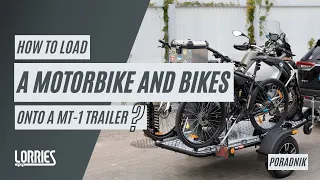 How to transport a motorbike?How to load a motorbike and bicycle onto the MT-1 trailer from LORRIES?