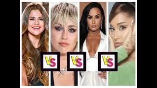 TOP 10 ARIANA GRANDE VS SELENA GOMEZ VS MILEY CYRUS  VS DEMI LOVATO SONGS