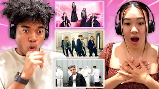 REACTING to KPOP for the FIRST TIME! (BLACKPINK, BTS AND STRAY KIDS)