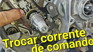 como trocar corrente de comando da titan150