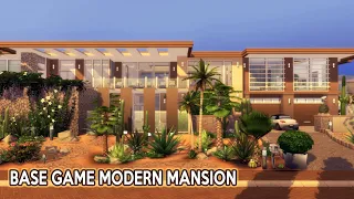 Base Game Modern Mansion | House Build Stop Motion | The Sims 4 | No CC