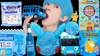 ASMR ICE CREAM BLUE PORORO JELLY RECIPE PARTY 직접 만든 블루 디저트 뽀로로 꿀젤리 먹방 DESSERTS MUKBANG EATING SOUNDS