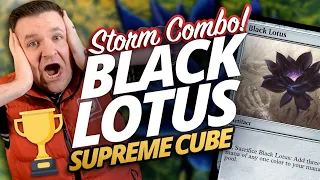 WE OPENED BLACK LOTUS! Undefeated Trophy 🏆 + Turn 1 WIN⚡⛈️💀 | Supreme Vintage Cube Draft - 01/16/22