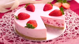 Tarta de Fresa y Yogur sin Horno - Receta muy Fácil y súper Deliciosa