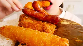 ASMR Spicy Tonkatsu Pork Cutlet Curry【English subtitles】Eating Sounds/mukbang