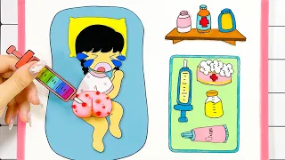 【ASMR PAPER DIY】 POP THE PIMPLES | Baby Care Tips | ASMR DIY Paper  | Paper Story