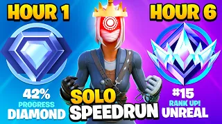 Diamond to UNREAL SOLO Ranked SPEEDRUN in 6 Hours! (Chapter 5 Fortnite)