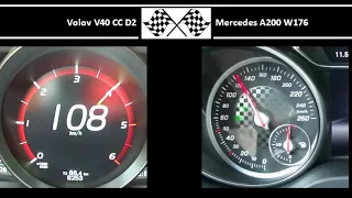 Volvo V40 CC D2 VS. Mercedes A200 W176 - Acceleration 0-100km/h