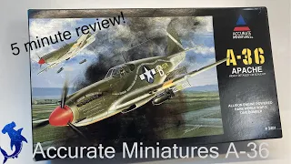 5 Minute Review!  Accurate Miniatures Original 1994 Boxing of the A-36 Apache in 1/48 scale!