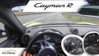 PORSCHE Cayman R | TOP SPEED Autobahn POV - pure SOUND and PERFORMANCE