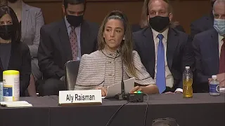 U.S. gymnast Aly Raisman gives statement at hearing on FBI's handling of Larry Nassar case