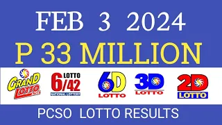 Lotto Results Today 9pm February  3 2024 [Complete Details]