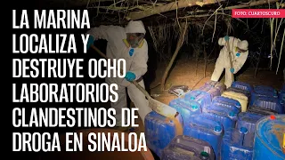 La Marina localiza y destruye ocho laboratorios clandestinos de droga en Sinaloa