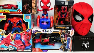 Spider-man Toys Collection Unboxing Review-Cloak，Robots，Mask，gloves，pistol，Shield，Laser sword