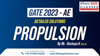 GATE 2023 Aerospace Engineering Question Paper-Propulsion Solutions | GATE AE Online Coaching |  IGC