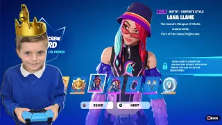 After School Giving My 10 Year Old Kid NEW Fortnite Llama Crew Pack Skin ONLY if He Gets CROWN WIN