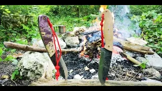 Making two Bagain survival knives for two friends