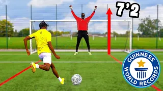 I Took 100 Shots vs World's BIGGEST Keeper & Scored ___ Goals (Football)